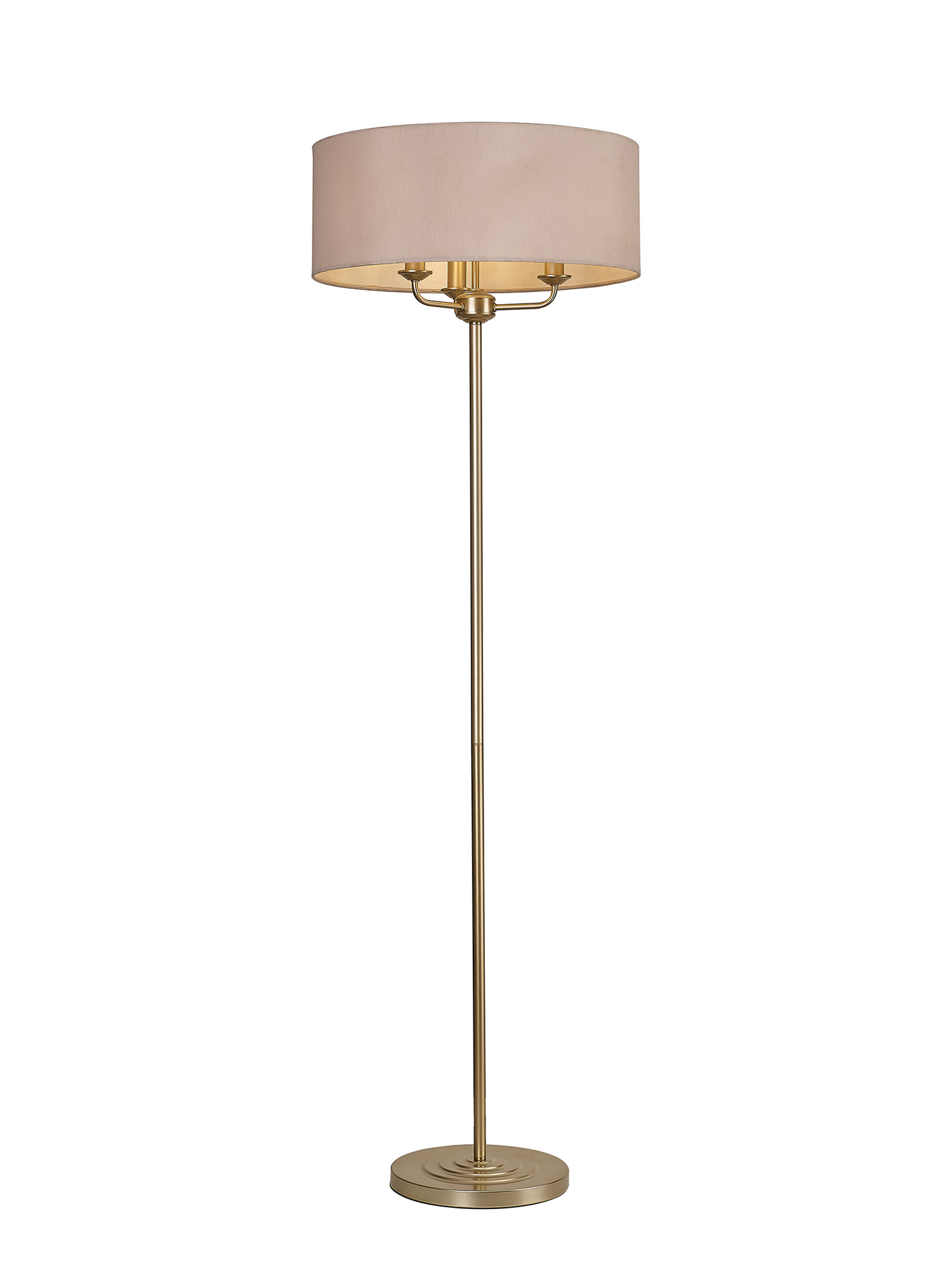 DK1002  Banyan 45cm 3 Light Floor Lamp Champagne Gold; Nude Beige